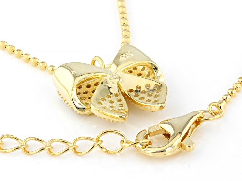 Bella Luce® 0.46ctw White Diamond Simulant Eterno™ Yellow Bow Necklace with Christmas Card