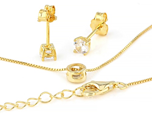 Bella Luce® 1.29ctw White Diamond Simulant Eterno™ Yellow Stud and Necklace Set with Box