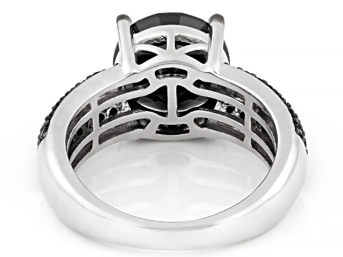 Bella Luce® 6.50ctw Black Diamond Simulant Rhodium Over Sterling Silver Ring - Size 6
