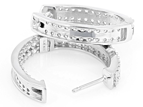 Bella Luce® 2.00ctw White Diamond Simulant Rhodium Over Sterling Silver Hoop Earrings