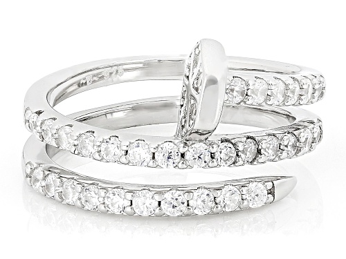 Bella Luce® 1.28ctw White Diamond Simulant Rhodium Over Sterling Silver Wrap Ring - Size 5