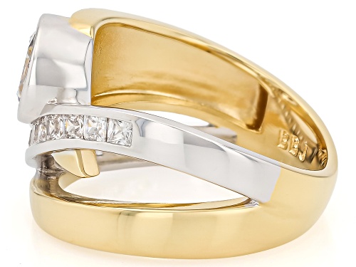 Bella Luce® Ottone 3.48ctw White Diamond Simulant 18k Yellow Gold & Rhodium Plated Ring - Size 6