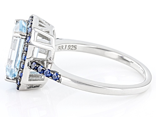 3.52ct Glacier Topaz™ And 0492ctw Lab Created Spinel Rhodium Over Sterling Silver Ring - Size 7