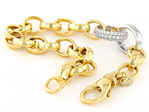 Bella Luce® Italia 1.17ctw White Diamond Simulant Eterno™ Yellow Rolo Bracelet(0.70ctw DEW) - Size 7.25