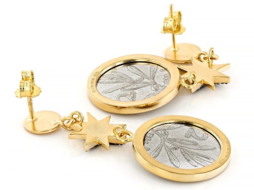 Bella Luce® Italia 0.44ctw Black Spinel Eterno™ Yellow And 2 Lira Bee Coin Earrings