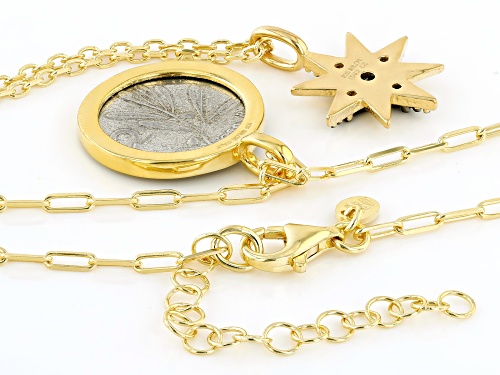 Bella Luce® Italia 0.22ctw Black Spinel Eterno™ Yellow And 2 Lira Bee Coin Necklace Set - Size 18