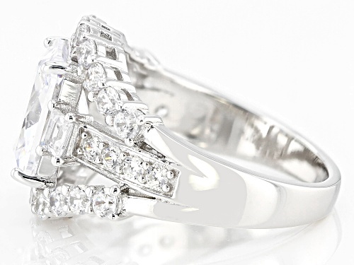 Bella Luce® 7.20ctw White Diamond Simulant Rhodium Over Sterling Silver Ring (4.36ctw DEW) - Size 10