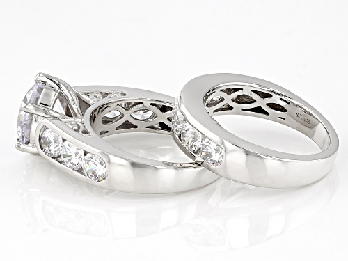 Bella Luce® 10.20ctw White Diamond Simulant Rhodium Over Sterling Silver Ring Set (6.18ctw DEW) - Size 9