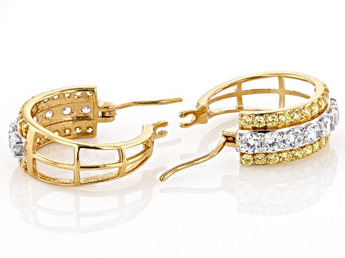 Bella Luce® 3.50ctw Canary And White Diamond Simulants Eterno™ Yellow Hoops (2.12ctw DEW)