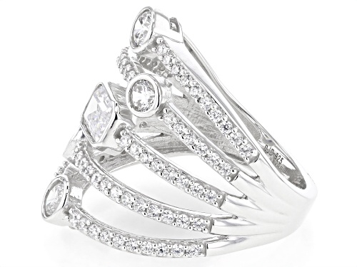 Bella Luce® 2.80ctw White Diamond Simulant Rhodium Over Sterling Silver Ring (1.69ctw DEW) - Size 5