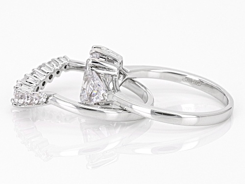 Bella Luce® 5.36ctw White Diamond Simulant Platinum Over Sterling Silver Ring Set (3.24ctw DEW) - Size 9