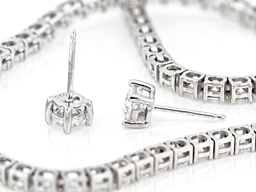 Bella Luce® 26.00ctw Diamond Simulant Platinum Over Silver Necklace & Earring Anniversary Boxed Set