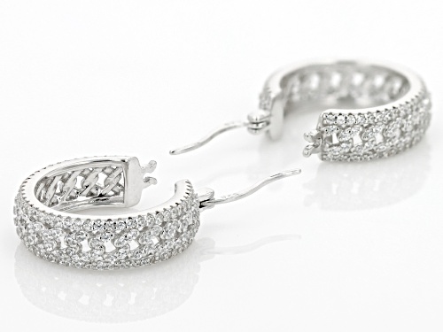 Bella Luce® 2.88ctw White Diamond Simulant Rhodium Over Sterling Silver Hoops (1.75ctw DEW)