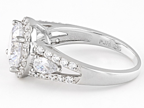Bella Luce® 5.82ctw White Diamond Simulant Rhodium Over Sterling Silver Ring (3.52ctw DEW) - Size 5