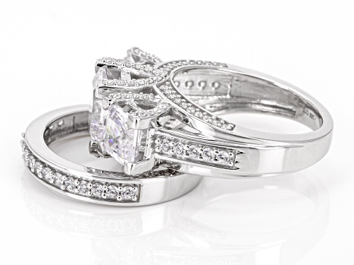 Bella Luce® 8.00ctw White Dia Simulant Platinum Over Silver Asscher Cut 30th Anniversary Ring Set - Size 7