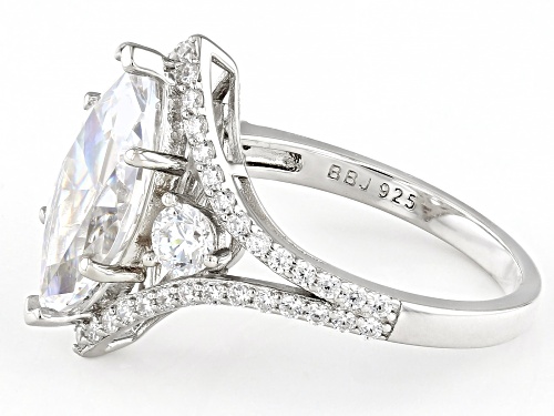 Bella Luce® 7.12ctw White Diamond Simulant Rhodium Over Sterling Silver Ring(4.31ctw DEW) - Size 7