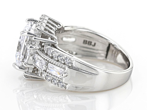 Bella Luce® 6.35ctw White Diamond Simulant Rhodium Over Sterling Silver Ring(3.84ctw DEW) - Size 10
