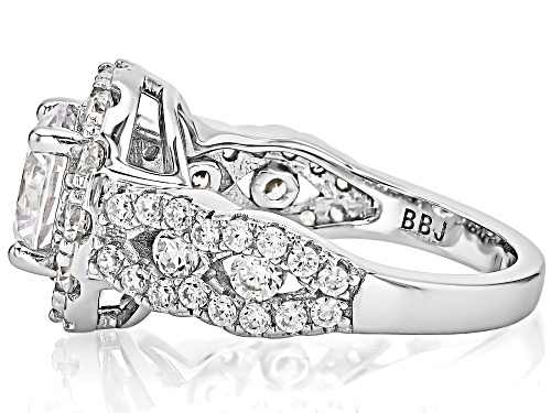 Bella Luce® 6.04ctw White Diamond Simulant Rhodium Over Sterling Silver Ring (3.66ctw DEW) - Size 9