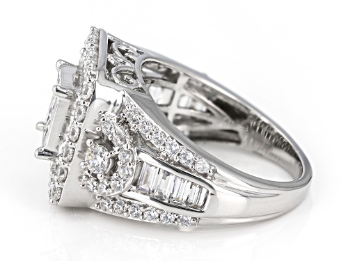 Bella Luce® 3.80ctw White Diamond Simulant Platinum Over Sterling Silver Ring(2.30ctw DEW) - Size 7