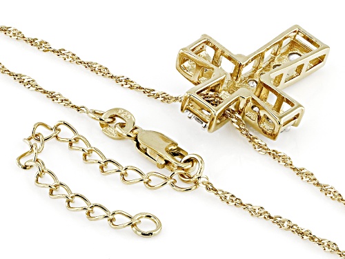 Bella Luce® 1.25ctw White Diamond Simulant Eterno™ Yellow Cross Pendant with Chain(0.75ctw DEW)