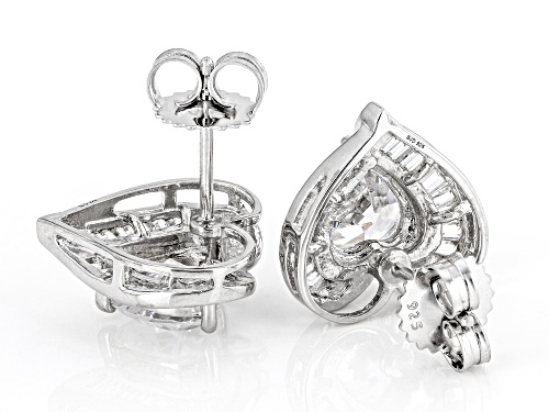Bella Luce® 4.65ctw White Diamond Simulant Rhodium Over Silver Heart Earrings (2.81ctw DEW)