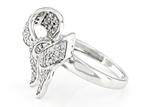 Bella Luce® 1.35ctw White Diamond Simulant Rhodium Over Sterling Silver Bow Ring (0.81ctw DEW) - Size 7