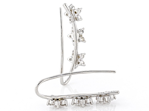 Bella Luce® 1.52ctw White Diamond Simulant Rhodium Over Silver Climber Earrings(0.92ctw DEW)