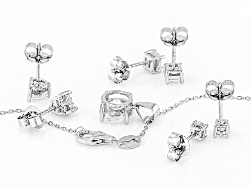 Bella Luce® 7.14ctw White Diamond Simulant Rhodium Over Sterling Silver Jewelry Set(4.32ctw DEW)