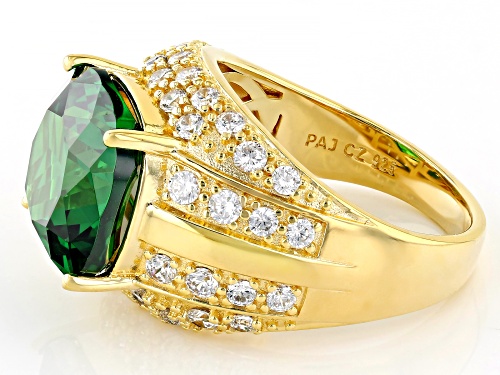Bella Luce® 12.39ctw Emerald And White Diamond Simulants Eterno™ Yellow Ring - Size 6