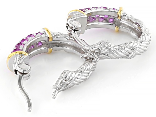 Bella Luce® 0.71ctw Lab Created Pink Sapphire Rhodium Over Sterling Silver Hoops