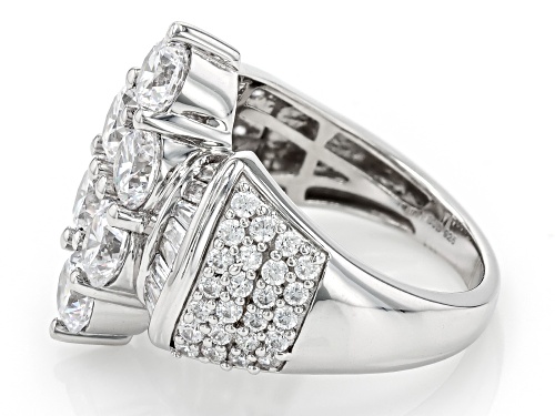 Bella Luce® 6.00ctw White Diamond Simulant Rhodium Over Sterling Silver Ring(3.63ctw DEW) - Size 6