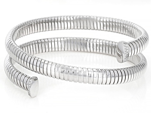Bella Luce® 0.41ctw White Diamond Simulant Rhodium Over Silver Tubogas Bracelet(0.24ctw DEW) - Size 7.25