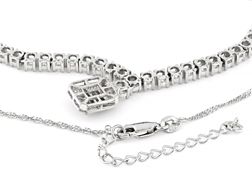 Bella Luce® 6.15ctw White Diamond Simulant Rhodium Over Sterling Silver Necklace(3.72ctw DEW) - Size 18