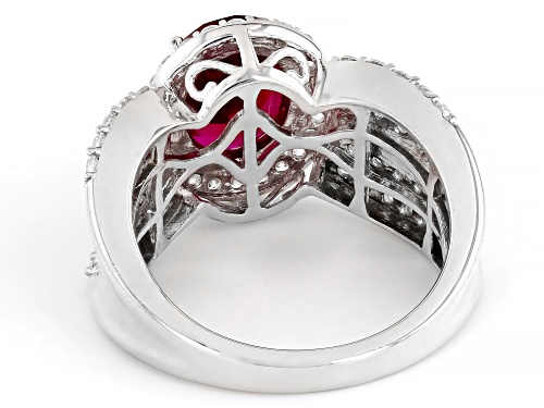 Bella Luce® 3.95ctw Ruby And White Diamond Simulants Rhodium Over Sterling Silver Ring - Size 9