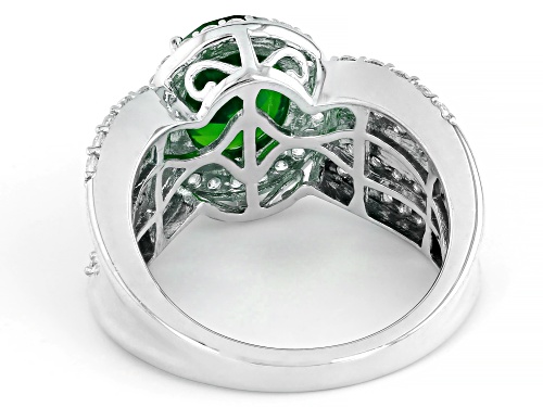 Bella Luce® 3.95ctw Emerald And White Diamond Simulants Rhodium Over Sterling Silver Ring - Size 10