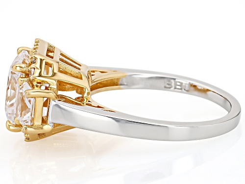 Bella Luce® 2.32ctw White Diamond Simulant Rhodium Over Silver And Eterno™ Yellow Ring(1.40ctw DEW) - Size 9