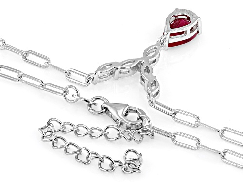 Bella Luce® 2.97ctw Lab Ruby And White Diamond Simulants Rhodium Over Sterling Silver Necklace - Size 18