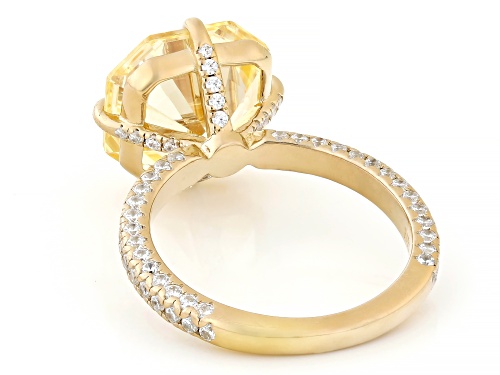 Bella Luce® 14.27ctw Canary And White Diamond Simulants Eterno™ Yellow Asscher Cut Ring(8.64ctw DEW) - Size 8