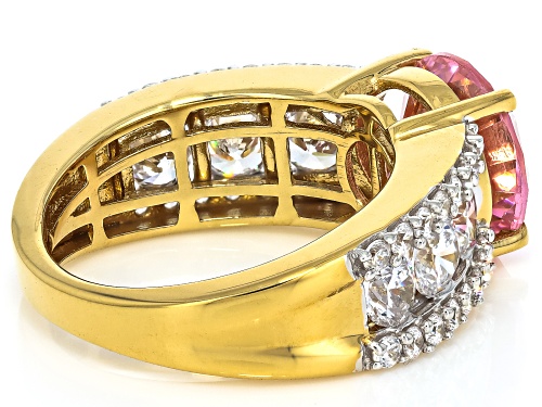 Bella Luce® 8.75ctw Pink And White Diamond Simulants Eterno™ Yellow Ring(5.30ctw DEW) - Size 8
