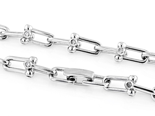 Bella Luce® 5.52ctw White Diamond Simulant Rhodium Over Silver Stirrup Link Necklace(3.34ctw DEW) - Size 18