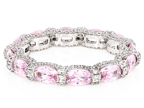 Bella Luce® 4.96ctw Pink And White Diamond Simulants Rhodium Over Sterling Silver Ring - Size 7