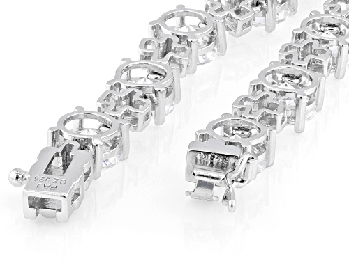 Bella Luce® 54.66ctw White Diamond Simulant Rhodium Over Sterling Silver Tennis Necklace - Size 18