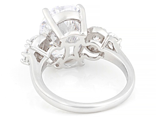 Bella Luce® 10.85ctw White Diamond Simulant Rhodium Over Sterling Silver Ring(6.57ctw DEW) - Size 9