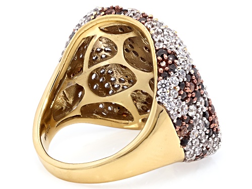 Bella Luce® 4.05ctw Mocha, Black, And White Diamond Simulants Eterno™ Yellow Cheetah Print Ring - Size 7