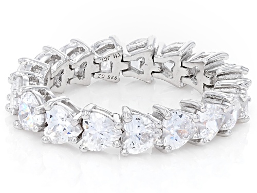 Bella Luce® 6.80ctw White Diamond Simulant Rhodium Over Sterling Silver Flexible Heart Ring - Size 7