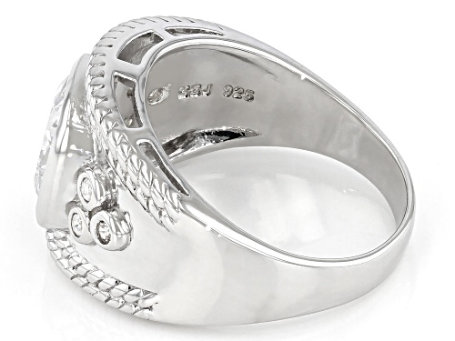 Bella Luce ® 3.65ctw White Diamond Simulant Rhodium Over Sterling Silver Ring - Size 6