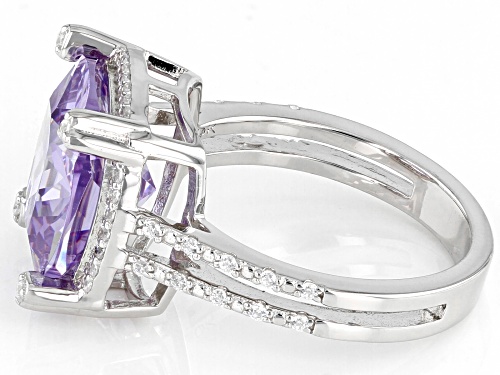 Bella Luce®11.66ctw Lavender and White Diamond Simulants Rhodium Over Silver Ring (7.10ctw DEW) - Size 10