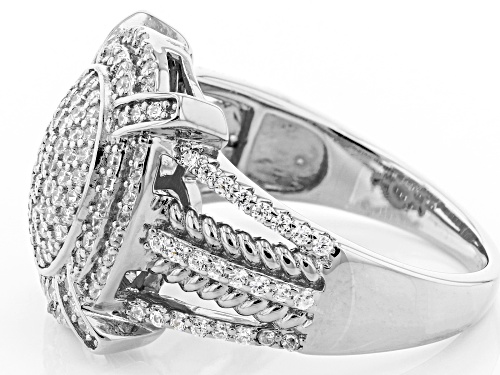 Bella Luce® 1.53ctw White Diamond Simulant Rhodium Over Sterling Silver Ring (0.85ctw DEW) - Size 5