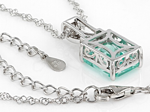 Bella Luce® Lab Green Spinel And White Diamond Simulant Rhodium Over Silver Pendant With Chain