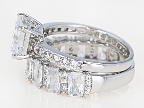 Bella Luce ® 7.95ctw White Diamond Simulant Rhodium Over Sterling Silver Ring Set (4.66ctw DEW) - Size 10